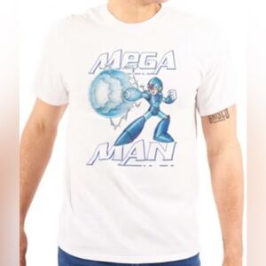 Mega Man Classic 90s Anime Character men’s Graphic‎ T Shirt white size large